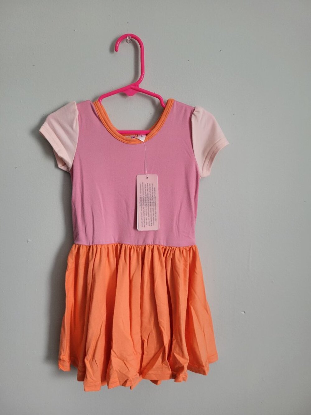 Dot Dot Smile Dress Girl's 2T Toddler Orange & Pink Twirl Cap Sleeve NWT